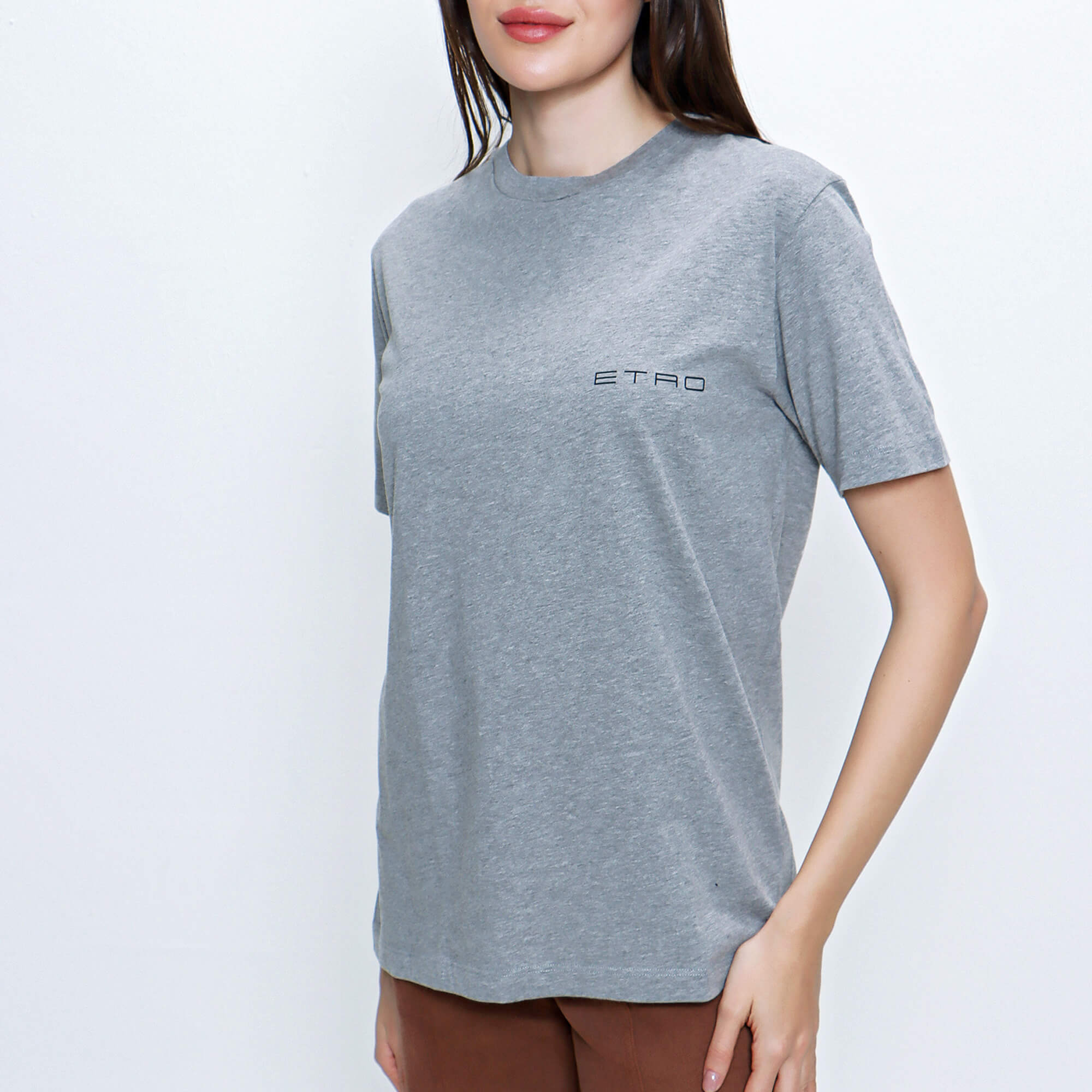 Etro - Grey Back Print Cotton T shirt 